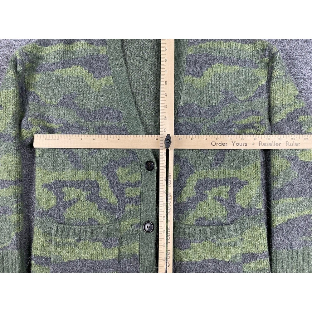 Rails Runi Green Gray Camo Button Cardigan Alpaca Wool Womens Medium Warm - Picture 4 of 10